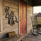 Hunting & Fishing Metal Wall Art – Deer, Duck and Bass Rustic Steel Sign