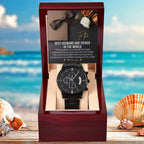 To the Best Husband and Father Life Has Given Us a Wonderful Family Black Chronograph Watch