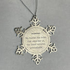 Husband Long Distance Relationship Gifts, No matter the miles that separate us, Cute Love Snowflake Ornament For Husband, Birthday Christmas Unique Gifts For Husband