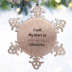 Heartland Keepsakes I Left My Heart In Alabama Snowflake Ornament - Stainless Steel Heirloom Quality
