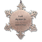 I Left My Heart In Connecticut Gifts, Meaningful Connecticut State for Friends, Men, Women. Snowflake Ornament for Connecticut People