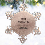 I Left My Heart In Florida Gifts, Meaningful Florida State for Friends, Men, Women. Snowflake Ornament for Florida People