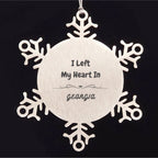 I Left My Heart In Georgia Gifts, Meaningful Georgia State for Friends, Men, Women. Snowflake Ornament for Georgia People
