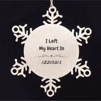I Left My Heart In Illinois Gifts, Meaningful Illinois State for Friends, Men, Women. Snowflake Ornament for Illinois People