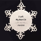 I Left My Heart In Indiana Gifts, Meaningful Indiana State for Friends, Men, Women. Snowflake Ornament for Indiana People