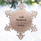 I Left My Heart In Indiana Gifts, Meaningful Indiana State for Friends, Men, Women. Snowflake Ornament for Indiana People