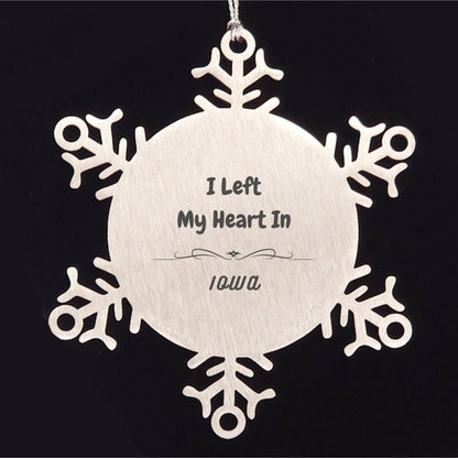 I Left My Heart In Iowa Gifts, Meaningful Iowa State Snowflake Ornament