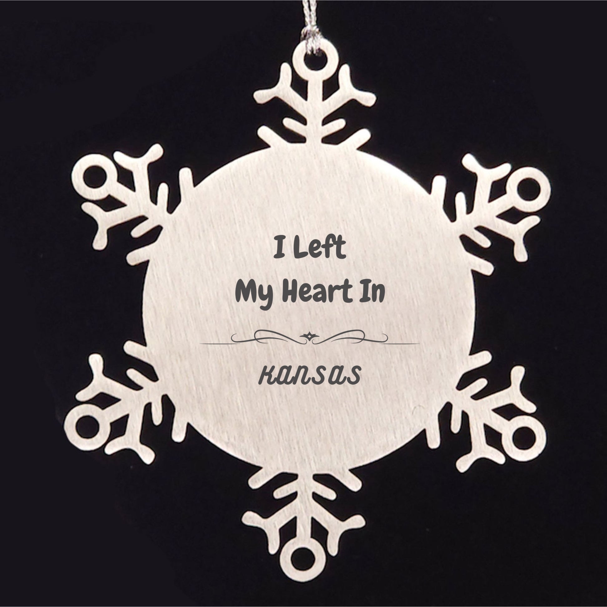 I Left My Heart In Kansas Gifts, Meaningful Kansas State Snowflake Ornament
