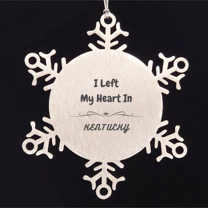 I Left My Heart In Kentucky Gifts, Meaningful Kentucky State Snowflake Ornament