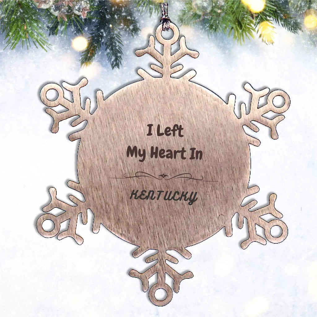I Left My Heart In Kentucky Gifts, Meaningful Kentucky State Snowflake Ornament