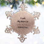 I Left My Heart In Nebraska Snowflake Ornament Christmas Gifts