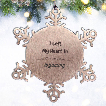I Left My Heart In Wyoming Snowflake Ornament Christmas Gifts