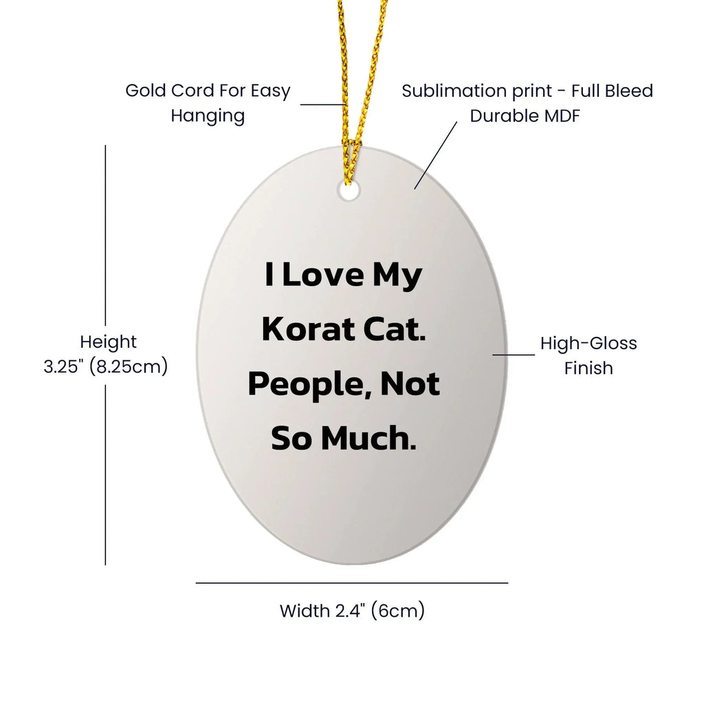 I Love My Korat Cat Gifts from Friends - Oval Ornament for Christmas