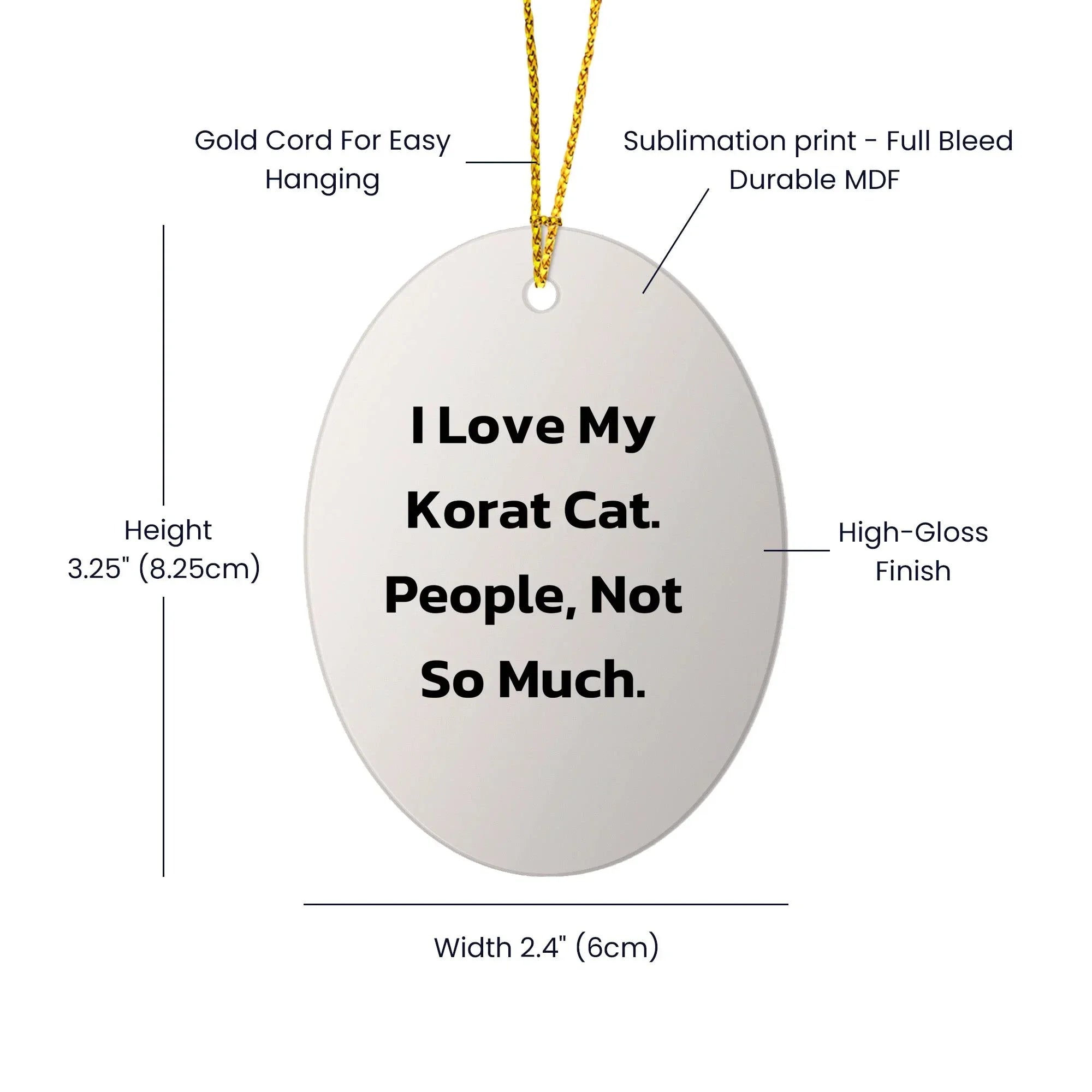 I Love My Korat Cat Gifts from Friends - Oval Ornament for Christmas