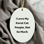 I Love My Korat Cat Gifts from Friends - Oval Ornament for Christmas