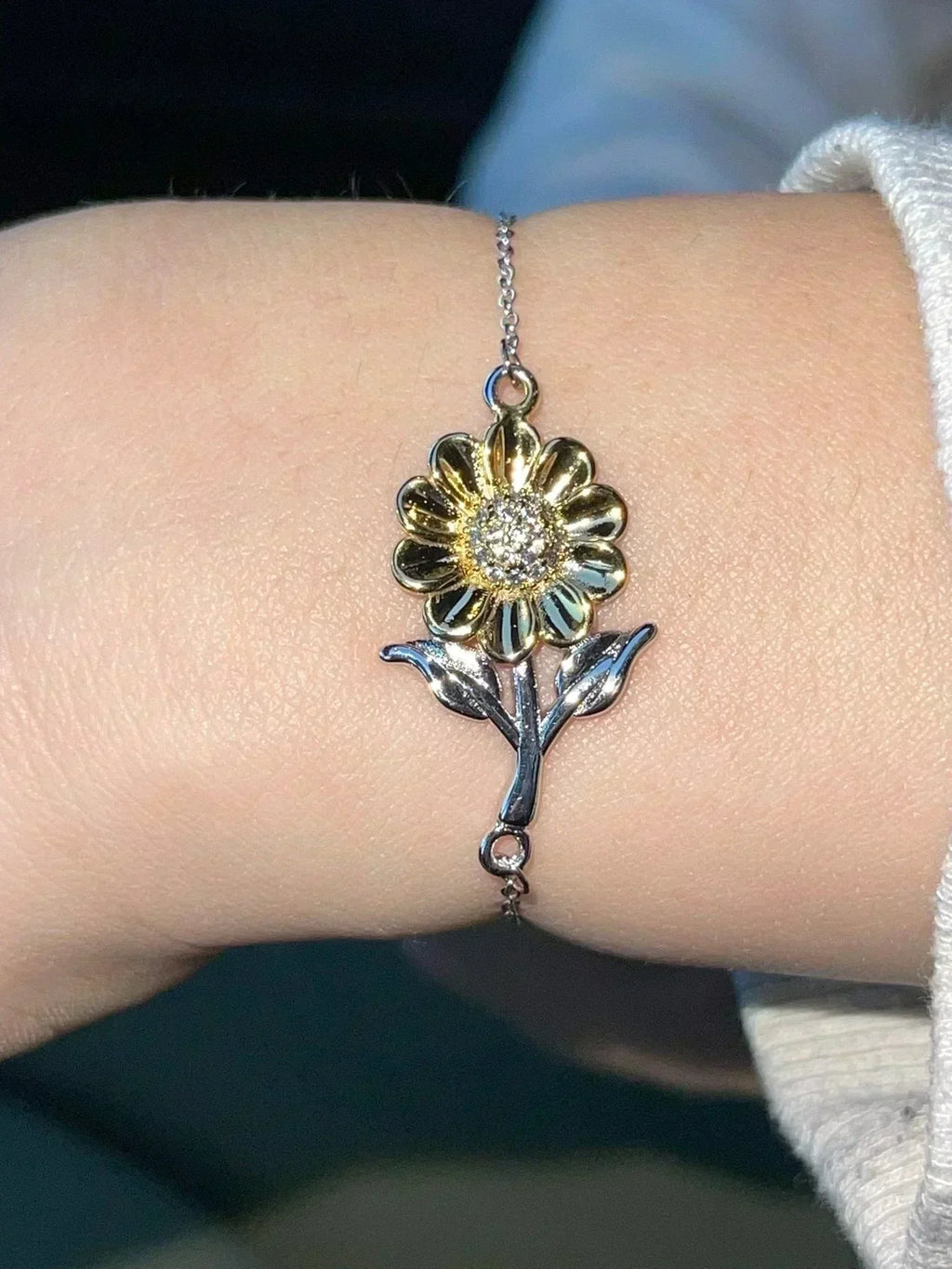 Gift for Girlfriend's Mom Thank You For Raising an Amazing Daughter Sunflower Bracelet