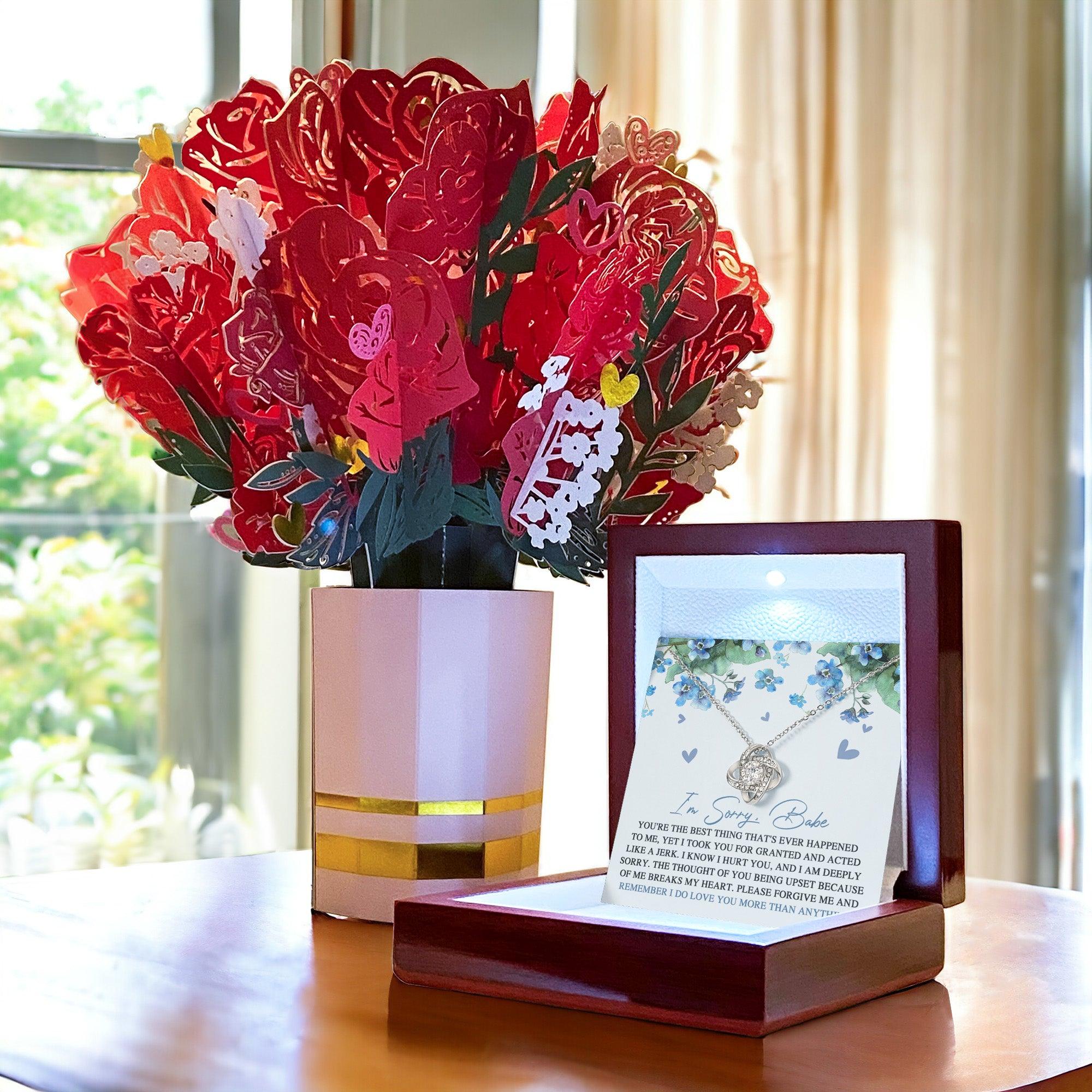 Apology Gift for Girlfriend, Wife, Soulmate - Sorry, More Than Anything - Love Knot Pendant Necklace - Mallard Moon Gift Shop