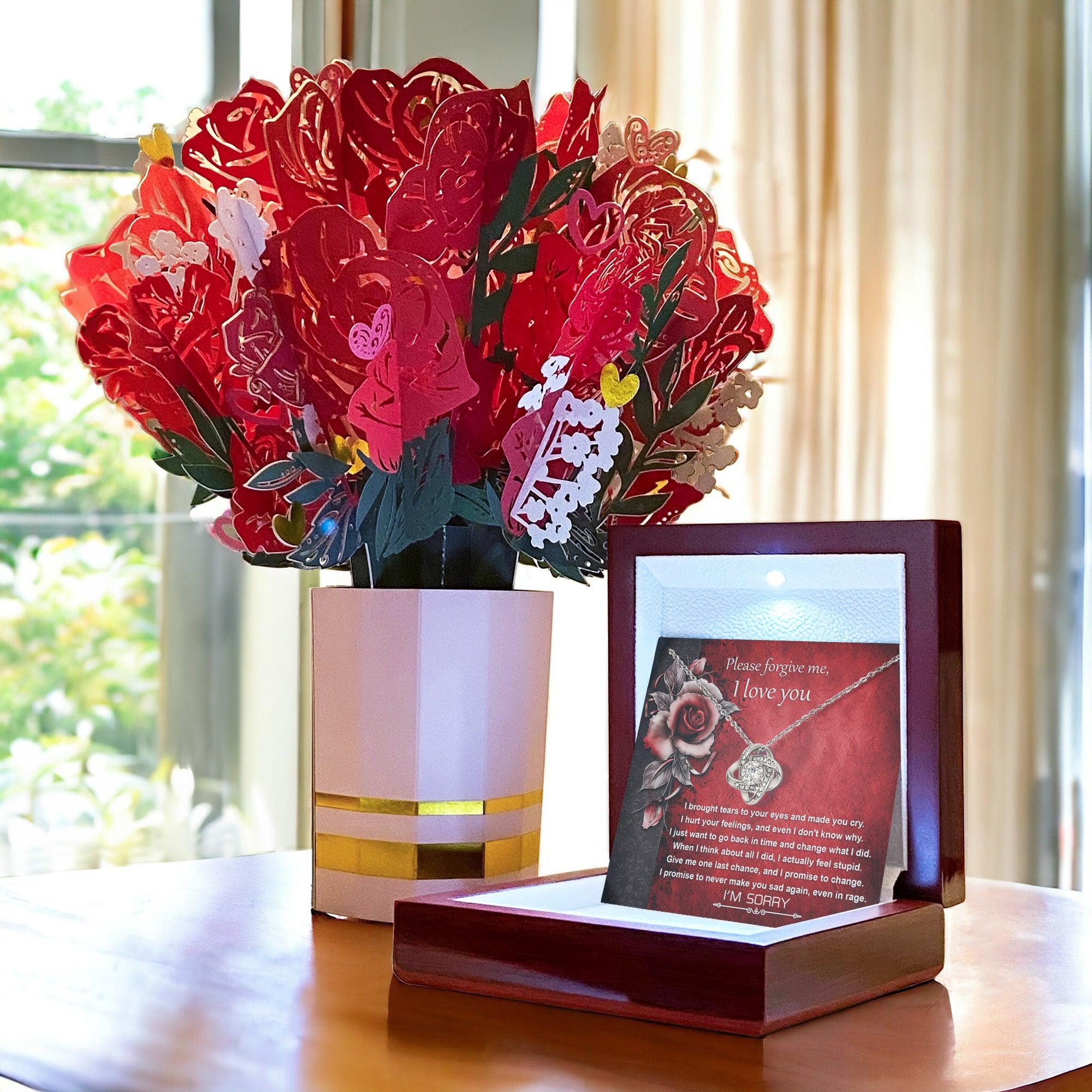 Apology Gift for Girlfriend, Wife, Soulmate - Sorry, One Last Chance - Love Knot Pendant Necklace - Mallard Moon Gift Shop