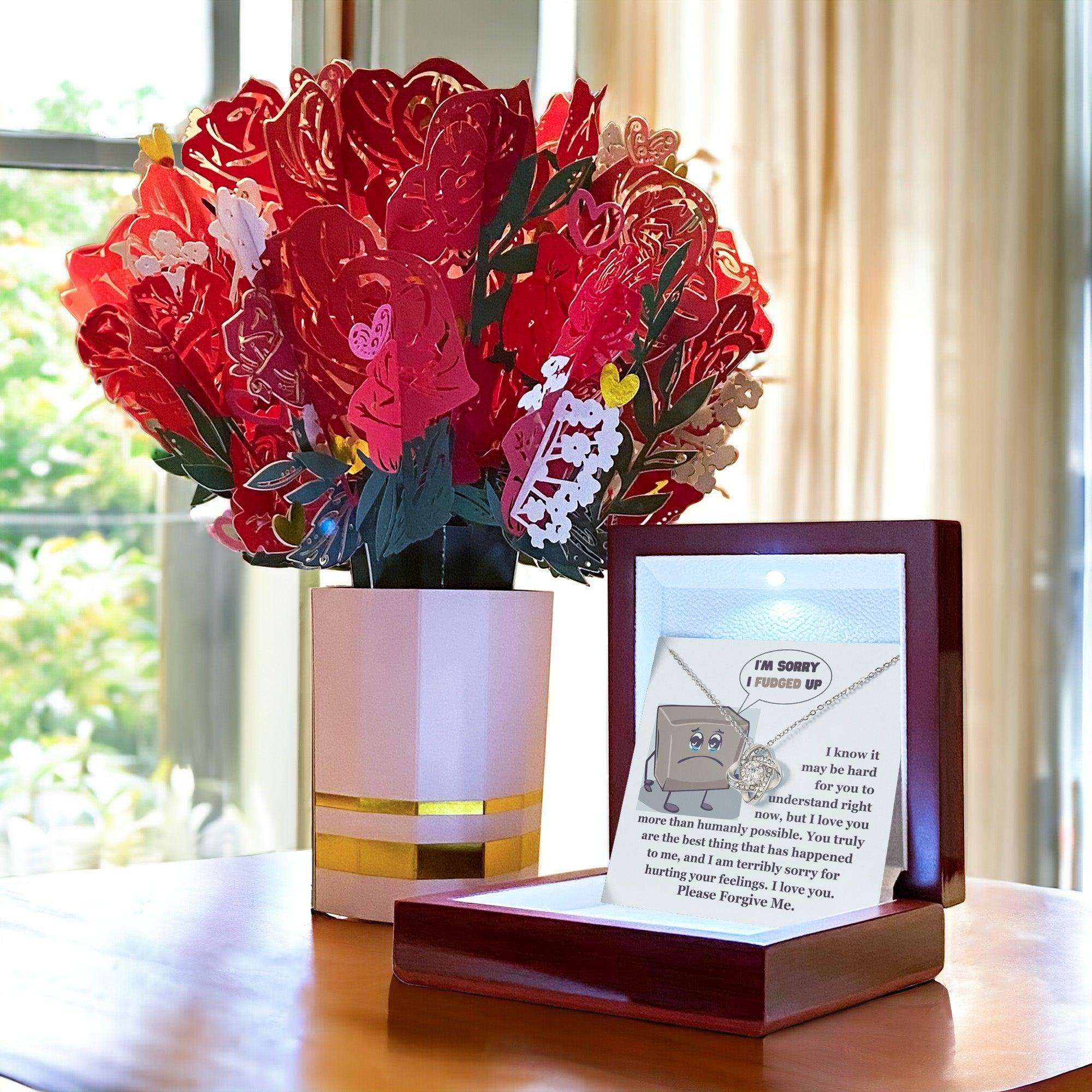 Apology Gift for Girlfriend, Wife, Soulmate - Sorry, The Best Thing - Love Knot Pendant Necklace - Mallard Moon Gift Shop