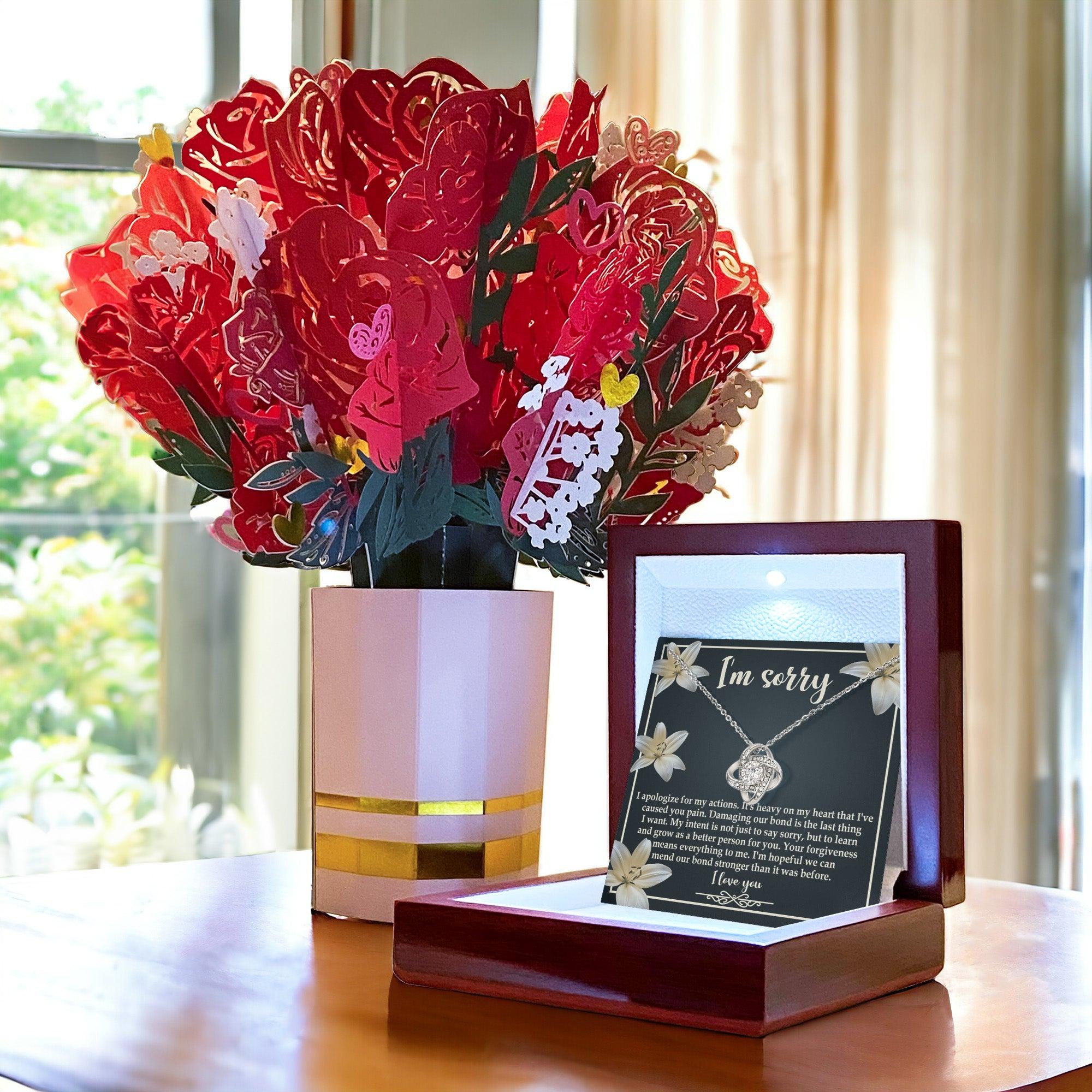 Apology Gift for Girlfriend, Wife, Soulmate - Sorry, The Last Thing - Love Knot Pendant Necklace - Mallard Moon Gift Shop