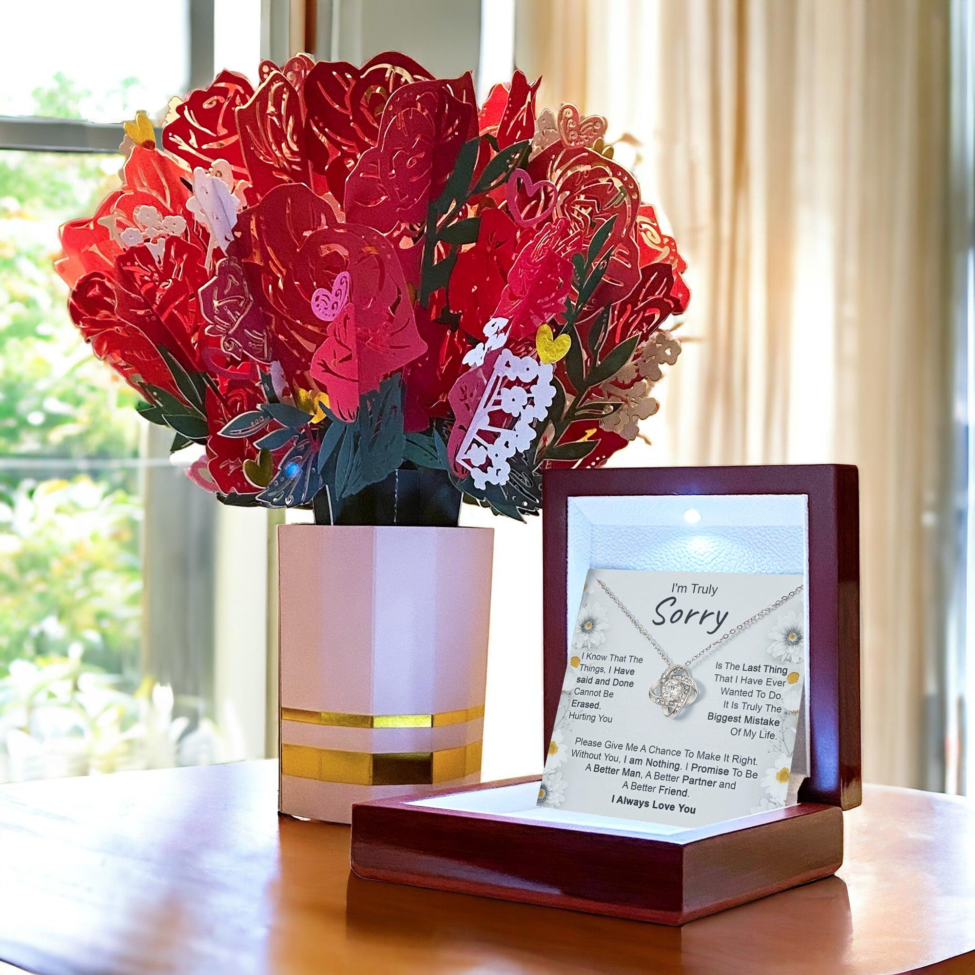 Apology Gift for Girlfriend, Wife, Soulmate - I’m Truly Sorry - Love Knot Pendant Necklace - Mallard Moon Gift Shop