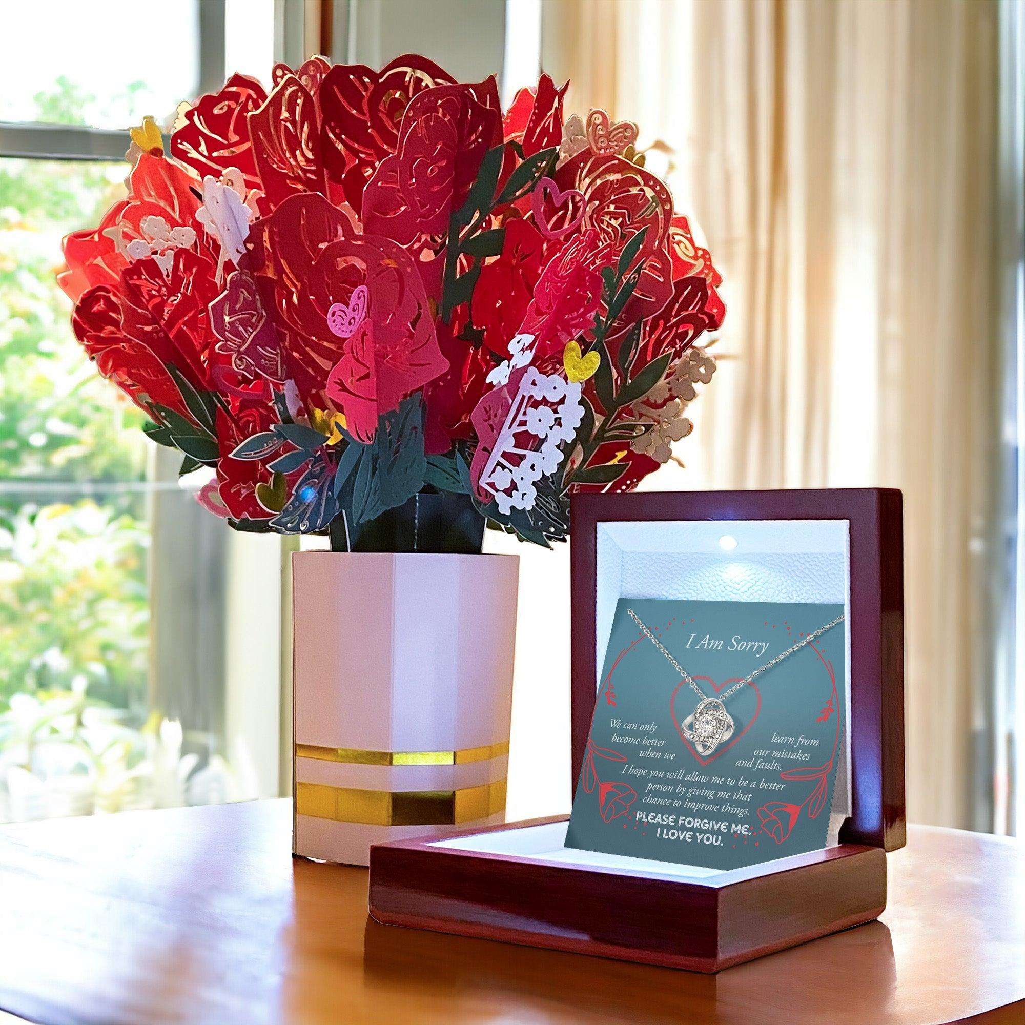 Apology Gift for Girlfriend, Wife, Soulmate - Sorry, Mistakes And Faults - Love Knot Pendant Necklace - Mallard Moon Gift Shop