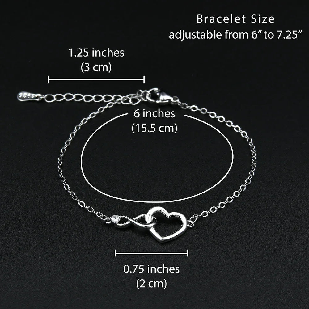 To My Daughter - I Love You Forever - Infinity Heart Bracelet With Message