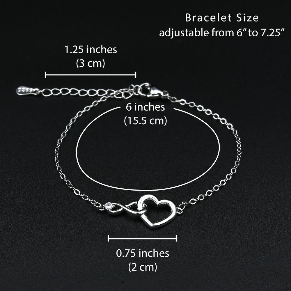 To My Daughter - I Love You Forever - Infinity Heart Bracelet With Message