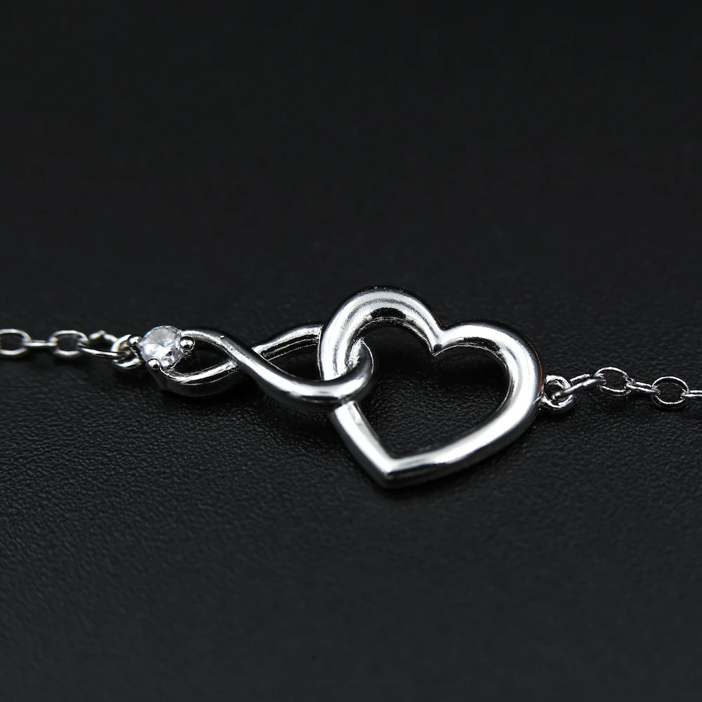 To My Daughter - I Love You Forever - Infinity Heart Bracelet With Message