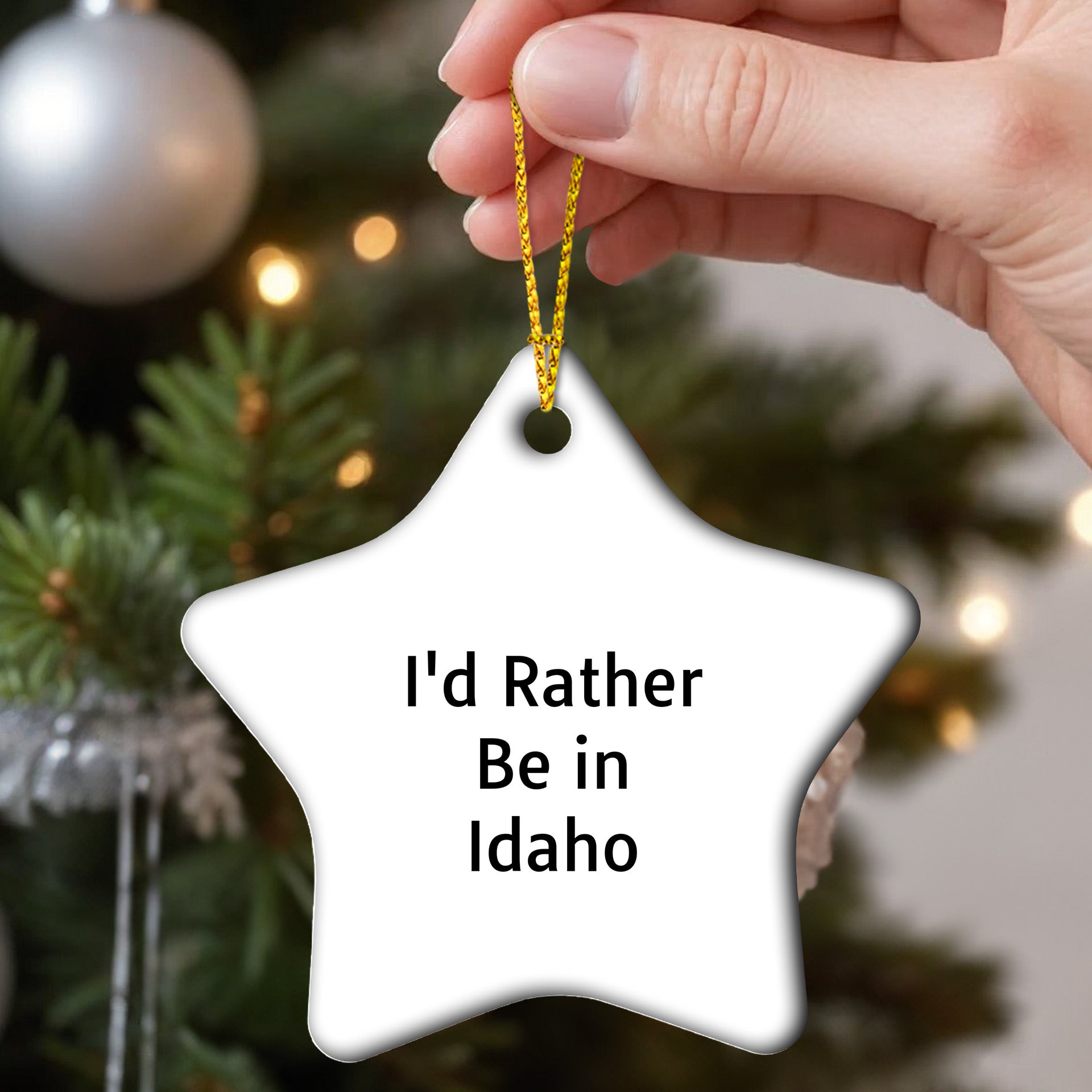 Idaho Star Ornament Gifts from 'I'd Rather Be In Idaho' Men, Women, Friends, Family