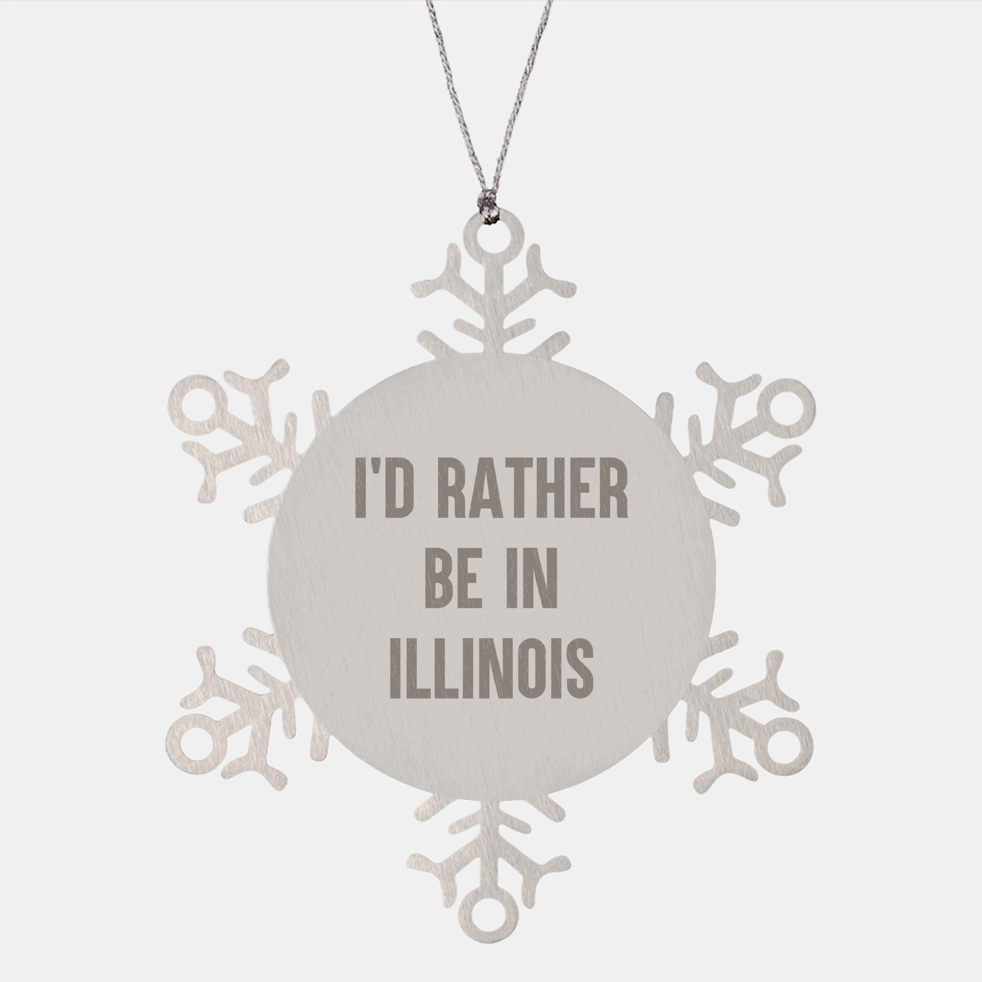 Illinois Gifts from I'd Rather Be In Illinois, Snowflake Ornament for Christmas, Unique Illinois Snowflake Ornament, Illinois Lover Gift, Illinois Snowflake Ornament for Friends, Family, or Coworkers