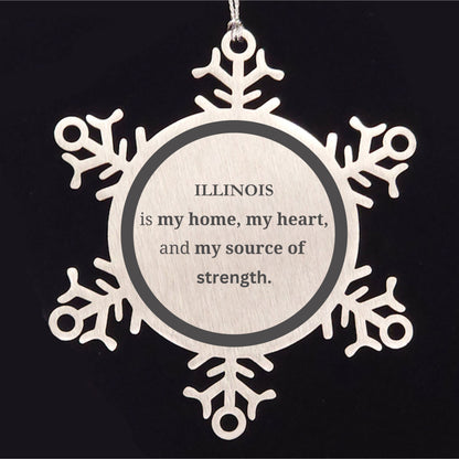 Illinois is my home Gifts, Lovely Illinois Birthday Christmas Snowflake Ornament