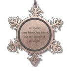 Illinois is my home Gifts, Lovely Illinois Birthday Christmas Snowflake Ornament