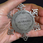 Southern Pride Keepsakes Alabama State Snowflake Ornament - Durable Engraved Stainless Steel