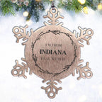I'm from Indiana, Deal with it, Proud Indiana State Snowflake Ornament Gifts,