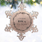 I'm from Iowa, Deal with it, Proud Iowa State Snowflake Ornament Christmas Gifts