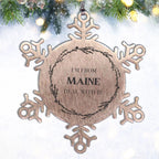 I'm from Maine, Deal with it, Proud Maine State Snowflake Ornament Christmas Gifts