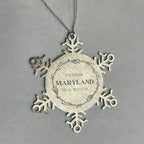 I'm from Maryland, Deal with it, Maryland Snowflake Ornament Gift Idea,