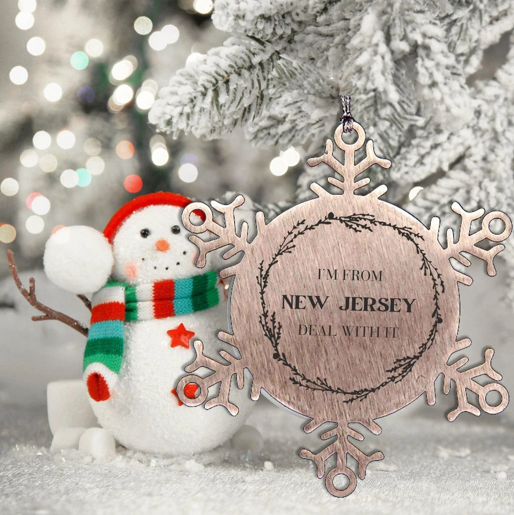 I'm from New Jersey, Deal with it, Proud New Jersey Snowflake Ornament Gifts