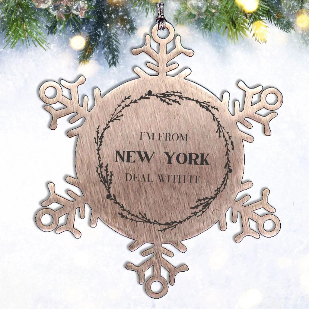 I'm from New York, Deal with it, Proud New York Snowflake Ornament Gifts