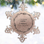I'm from North Carolina, Deal with it, Proud North Carolina State Steel Snowflake Ornament Gifts