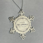I'm from Oklahoma, Deal with it, Oklahoma Snowflake Ornament Gift Idea