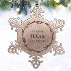 I'm from Texas, Deal with it, Proud Texas Snowflake Ornament Gift Idea