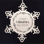 I'm from Virginia, Deal with it, Virginia Snowflake Ornament Gift Idea