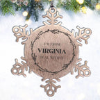 I'm from Virginia, Deal with it, Virginia Snowflake Ornament Gift Idea