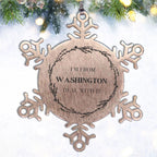 I'm from Washington, Deal with it, Washington Snowflake Ornament Gift Idea