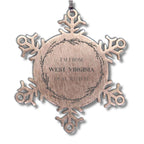 I'm from West Virginia, Deal with it, West Virginia Snowflake Ornament Gift Idea, Christmas Gifts