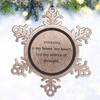 Indiana is my home Gifts, Lovely Indiana Birthday Christmas Snowflake Ornament For People from Indiana, Men, Women, Friends