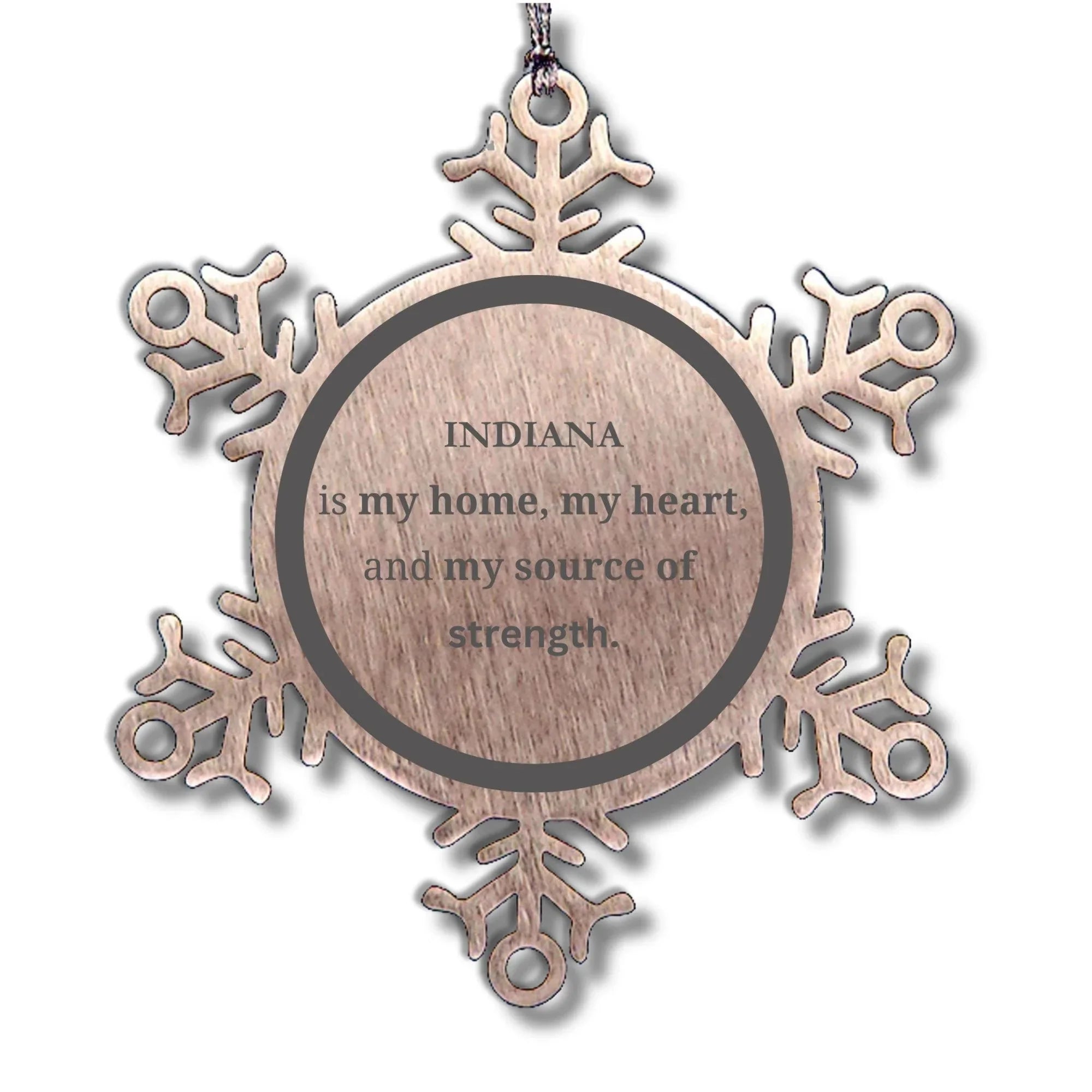 Indiana is my home Gifts, Lovely Indiana Birthday Christmas Snowflake Ornament For People from Indiana, Men, Women, Friends