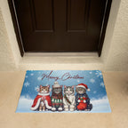 Meowy Christmas Doormat – Full Color Cat Holiday Welcome Mat Gift